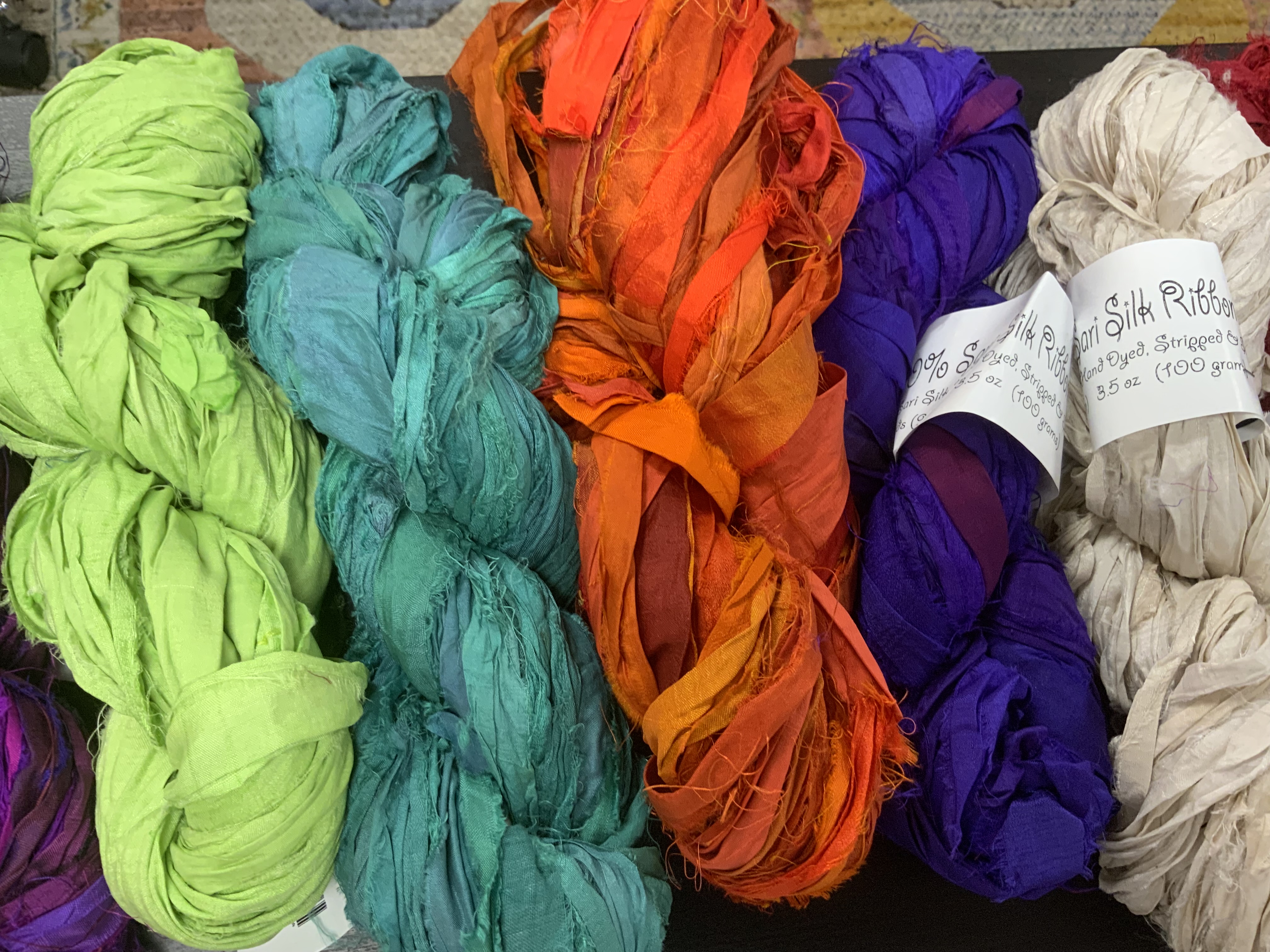 Bewitching Fibers Sari Silk Ribbon Yarn