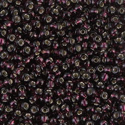 8/0 Silver Lined Extra Dark Smoky Amethyst Miyuki Seed Bead - 10 grams