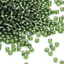 8/0 Transparent Dark Olive Green Seed Bead - 10 grams