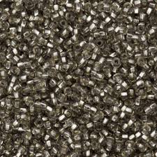 8/0 Silver Lined Grey Seed Bead - 10 grams