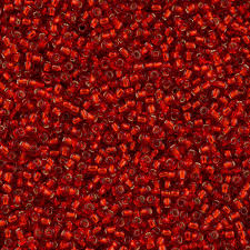8/0 Silver Lined Ruby Seed Bead - 10 grams