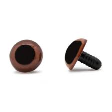 Safety Eyes 10 mm Round Dark Brown Eyes - 5 Pairs with Washers