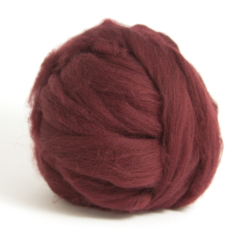 23 Micron Superfine Dyed Merino Combed Top  - 115 g (4 oz) - Burgundy 813