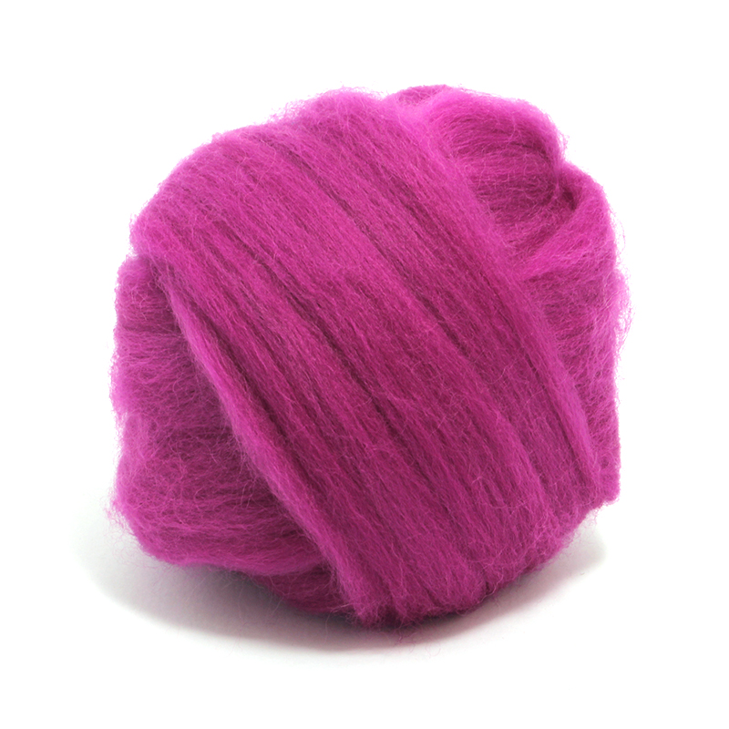 23 Micron Superfine Dyed Merino Combed Top ARM Knitting Yarn - 1 lb - Fuchsia 38