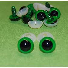 Safety Eyes 12 mm Round Green Eyes - 5 Pairs with Washers