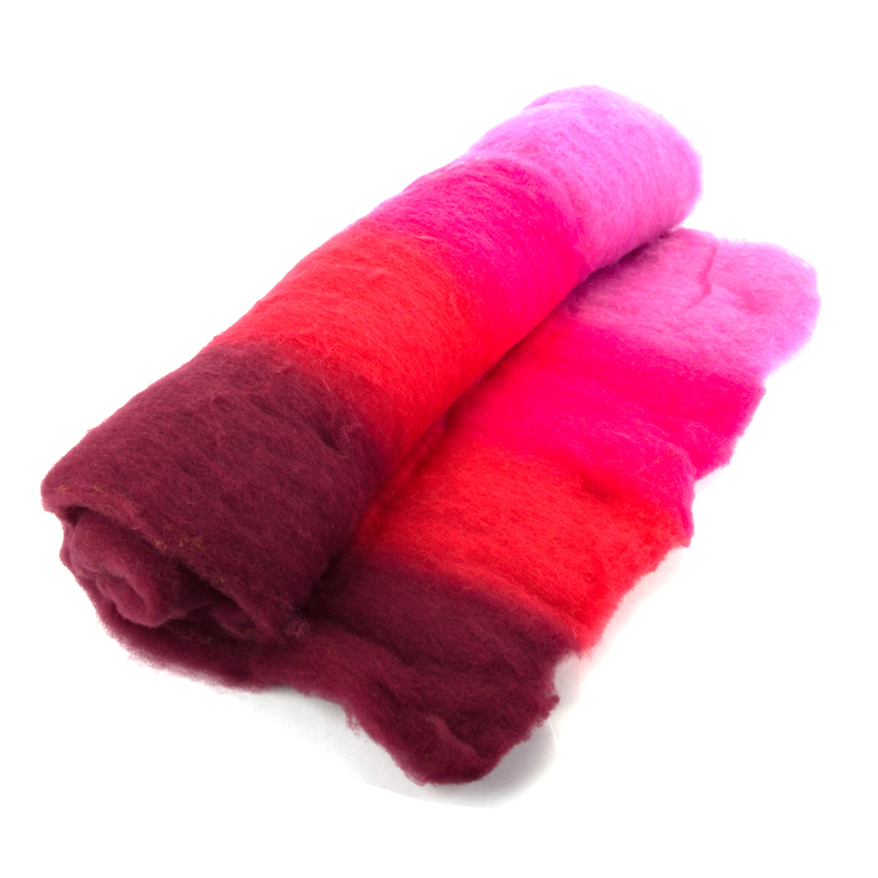 Bewitching Fibers Striped Carded Merino Batts i...