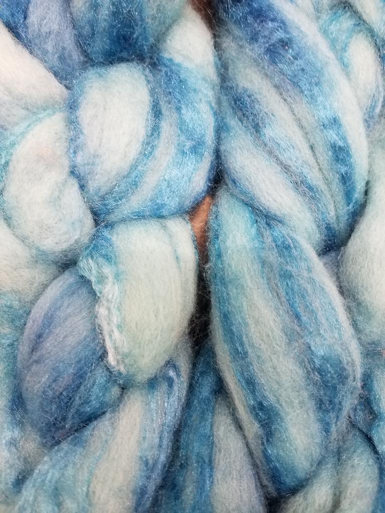 70/30 Merino Top & Silk Blend Hand Painted by Bewitching Fibers - 115 g (4.0 oz) Ocean Swell