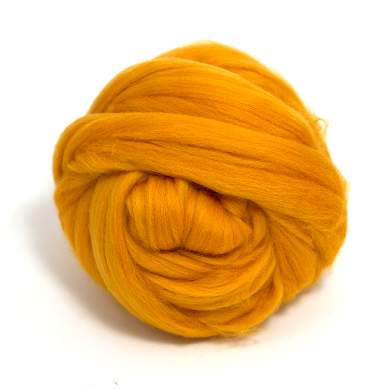 23 Micron Superfine Dyed Merino Combed Top - 115 g (4.0 oz) - Marigold 20