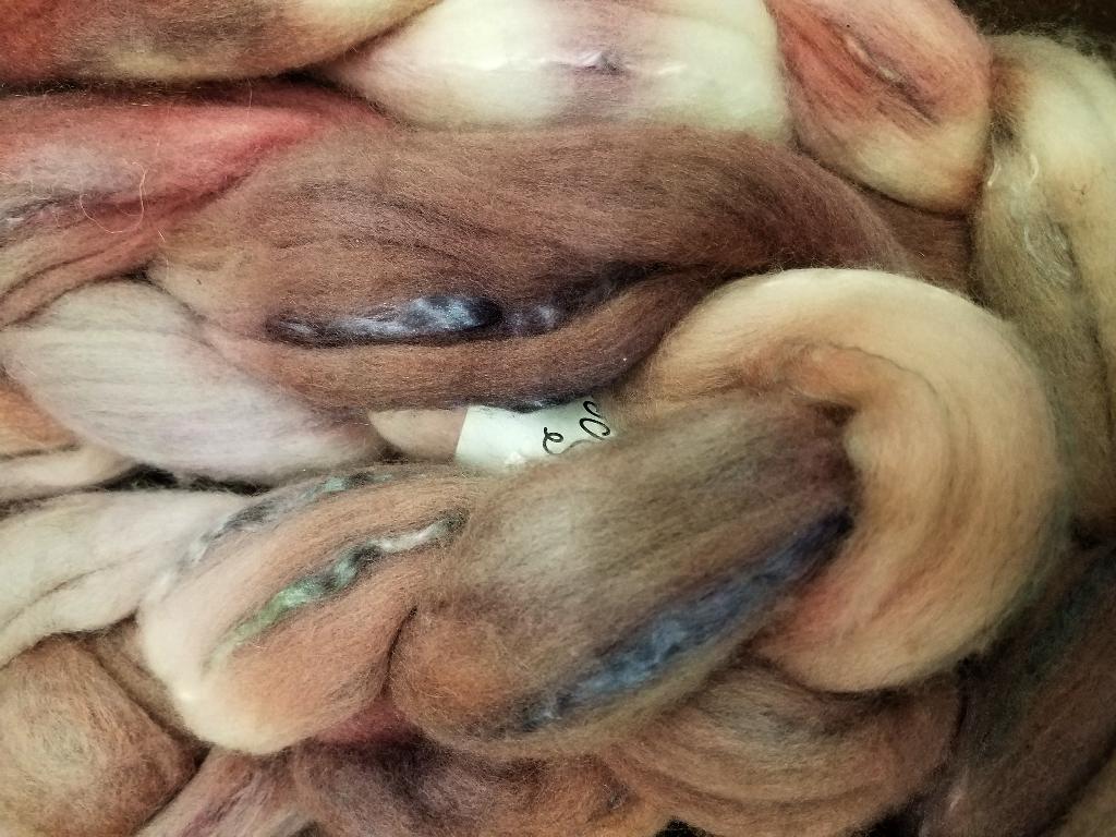 50/50 Mulberry Silk and Super Fine 18.5 Micron Merino Top - 115 g (4.0 oz) - Dusk