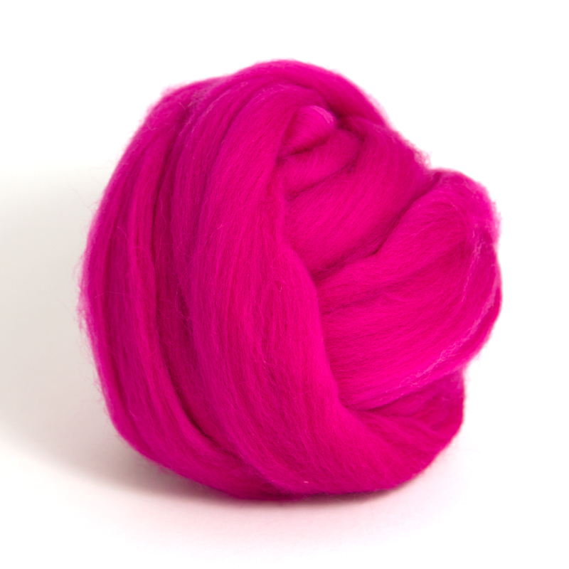 23 Micron Superfine Dyed Merino Combed Top - 115 g (4.0 oz) - Razzle Berry 513