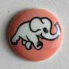 #220958 18mm (2/3 inch) Round Fashion Button by Dill - Pink Elephant
