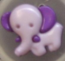 #231167 20mm Novelty Button by Dill - Purple Elephant