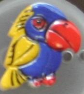 #231338 17mm Novelty Button by Dill - Blue Parrot