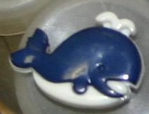 #251051 18mm Novelty Button by Dill - Blue Whale