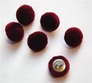 #w0920314 (1/2 inch) Round Velour Fashion Button - Maroon