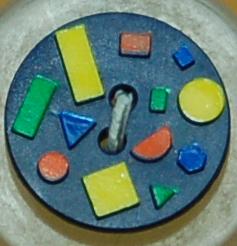 221642 5/8 inch Blue Novelty Button
