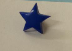 #89005371 3/8 inch (8 mm) Blue Stars Plastic Button