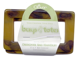 Clover #6349 Designer Bag Handles Tortoiseshell 5 x 3 inch