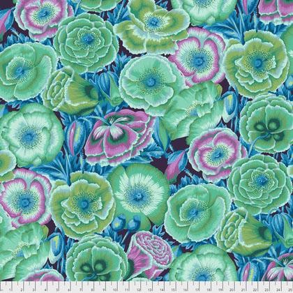 Kaffe Fassett Collective 100% Cotton Fabric - Poppy Garden Green