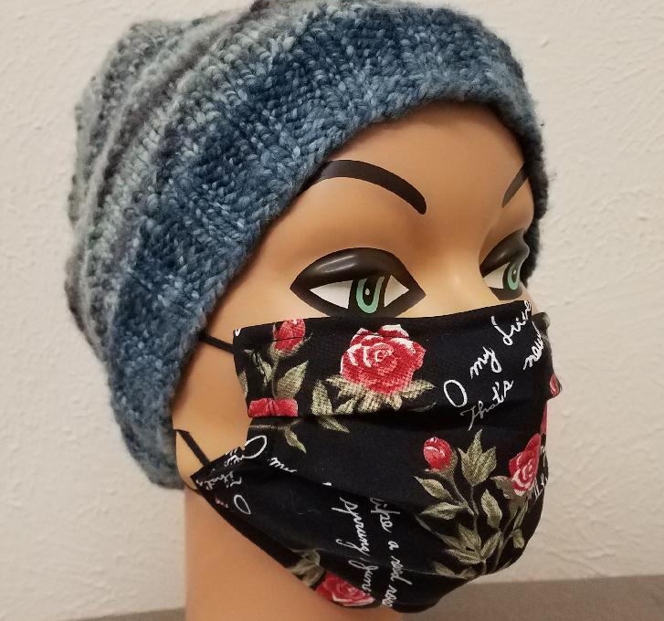 Hand Made Face Mask - Red Rose