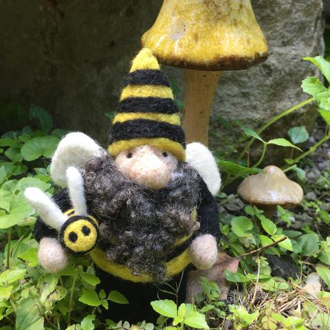 Bee Gnome Kit -  Needle Felting Kit