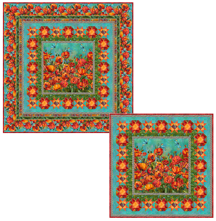 Explosion of Poppies PTN-3117 Quilt Pattern usi...