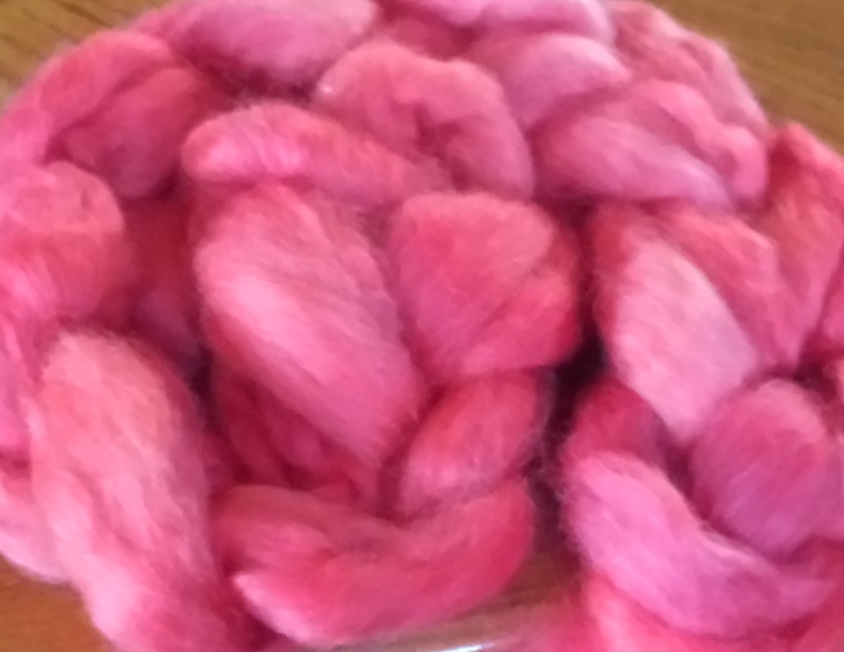 Bewitching Fibers Teeswater Combed Top Hand-Dyed - Poppy - 3.5 ozs