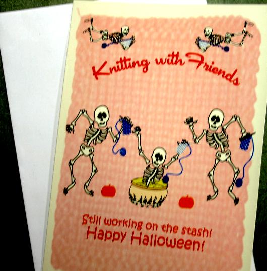 Knitting With Friends Greeting Card - Skeleton ...