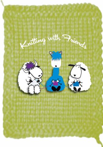 Knitting With Friends Greeting Card - Three Fri...