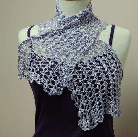 Ivy Brambles Crochet Split Shell Silk Scarf Pattern
