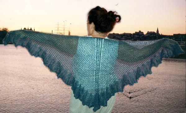 Ivy Brambles Midnight Ruffles Lace Shawl Pattern by Jocre Arts