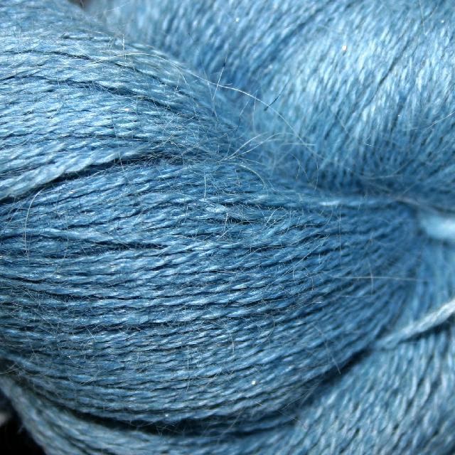 Ivy Brambles Silver Cloud Suri Alpaca Glitter Lace Yarn - 108 Wild Blueberries