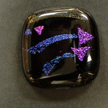 Cheryl Kumiski Fused Glass Button 1-Inch Night Sky