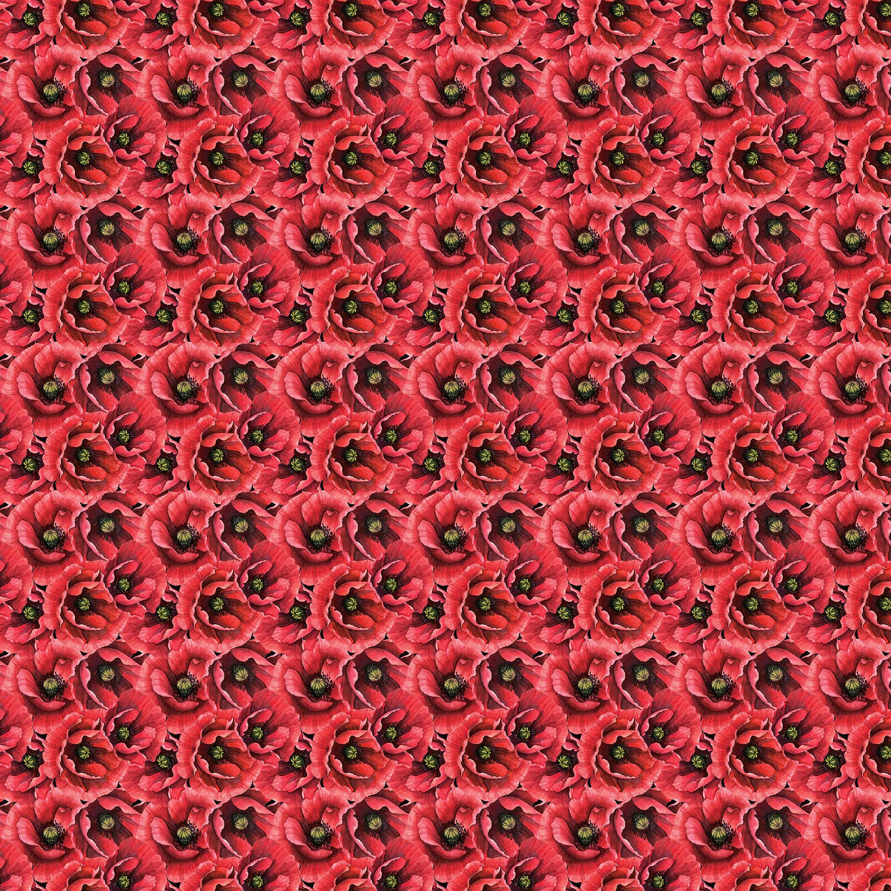 Ooh La La - Packed Poppies Cotton Fabric 23605-99