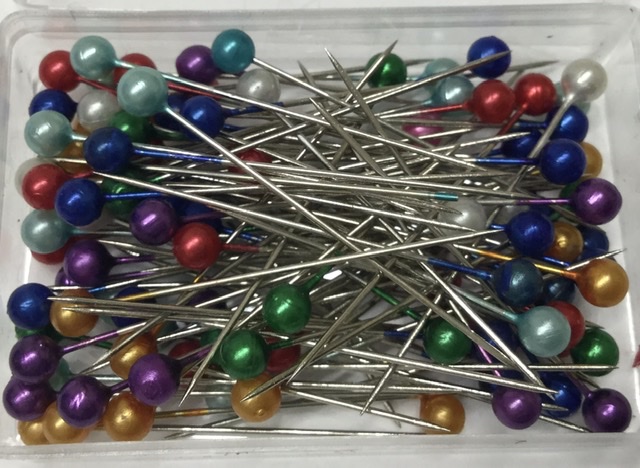 QWF- Pearl Head Pins - Mixed Colors - 100 Pins