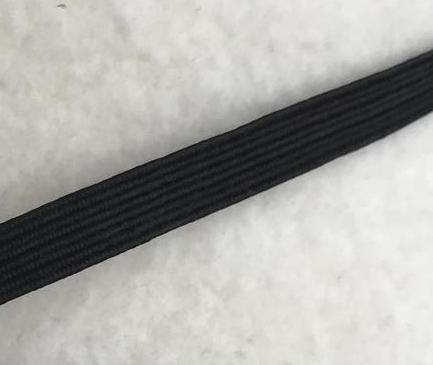Elastic for Face Mask - 1/8 inch (3 mm) Flat Polyester Braid Elastic - Sold per Yard - 71% Polyester 29% Rubber - Black