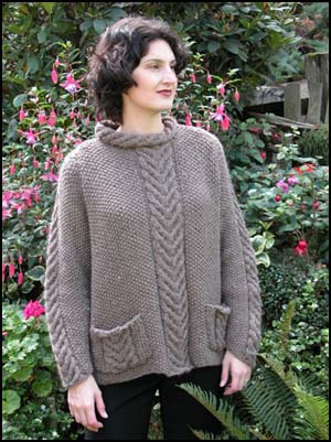 Cascade Raglan Cable Saddle Shoulder Sweater Pattern