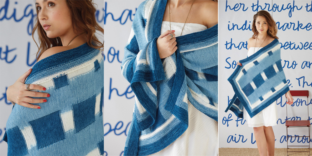 Prism  Yarns Vogue Knitting Spring 2016 Shades Blue Wrap Tencel Tape Yarn Kit in Colorway Sea Green