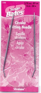 Susan Bates Silvalume Circular Needle  #5 (3.75 mm) 24 inch