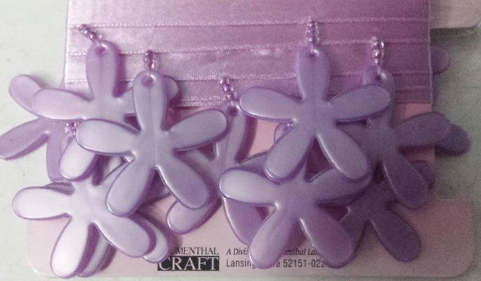 Glam It Up Embellishments - 3 Feet (.91 M) Trim - Flowers Lavender with Beads
